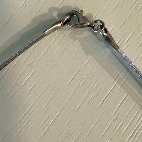 Sterling Silver Pendant Necklace with Turquoise Chip Inlay - Picture 5 of 5